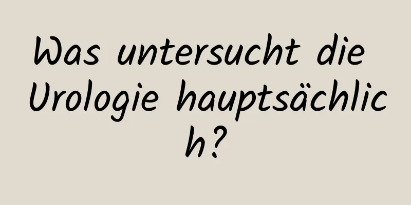 Was untersucht die Urologie hauptsächlich?