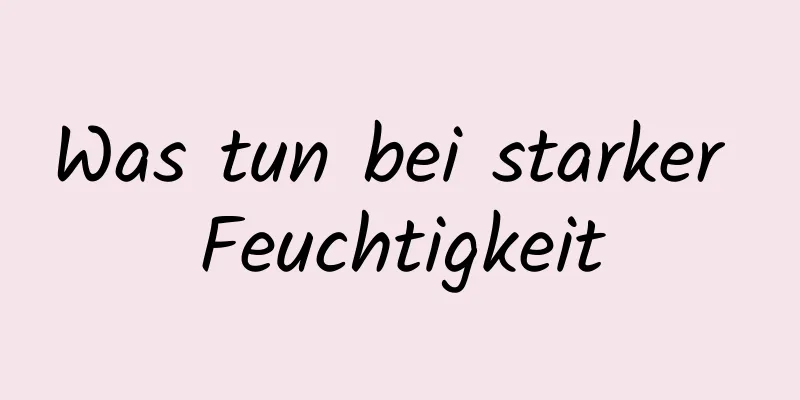 Was tun bei starker Feuchtigkeit