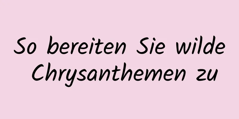 So bereiten Sie wilde Chrysanthemen zu