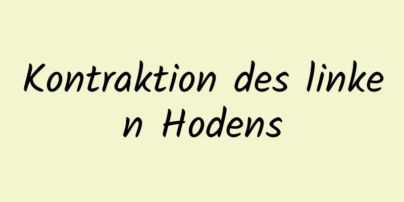 Kontraktion des linken Hodens