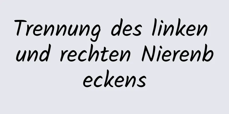 Trennung des linken und rechten Nierenbeckens