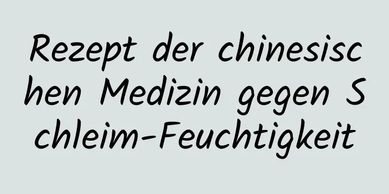 Rezept der chinesischen Medizin gegen Schleim-Feuchtigkeit