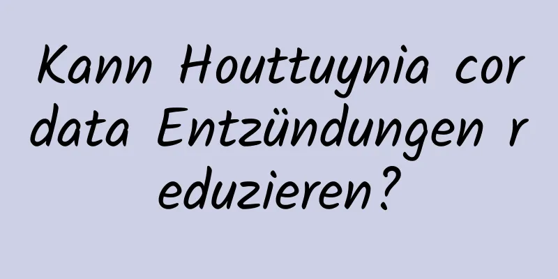 Kann Houttuynia cordata Entzündungen reduzieren?