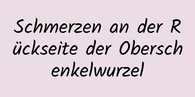 Schmerzen an der Rückseite der Oberschenkelwurzel