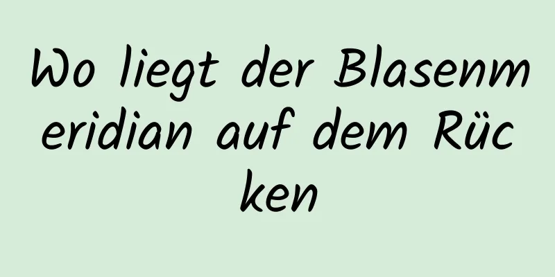 Wo liegt der Blasenmeridian auf dem Rücken