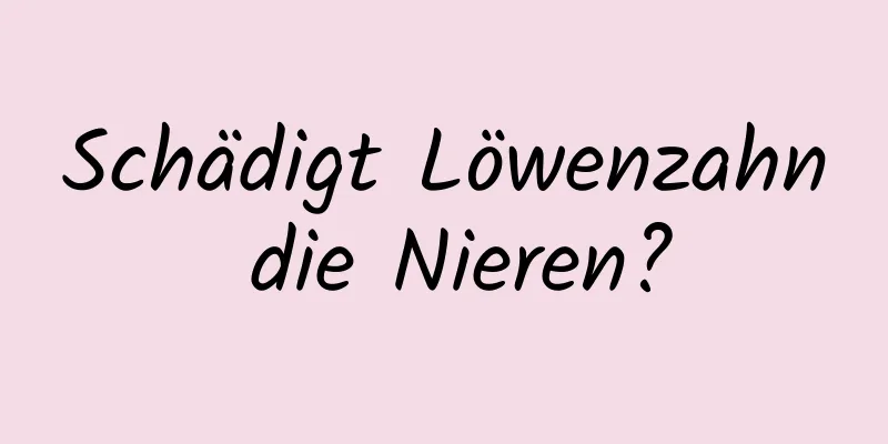 Schädigt Löwenzahn die Nieren?