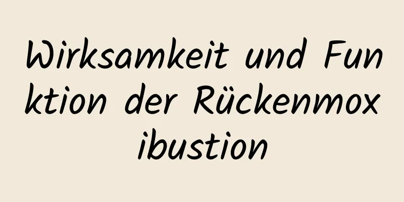 Wirksamkeit und Funktion der Rückenmoxibustion