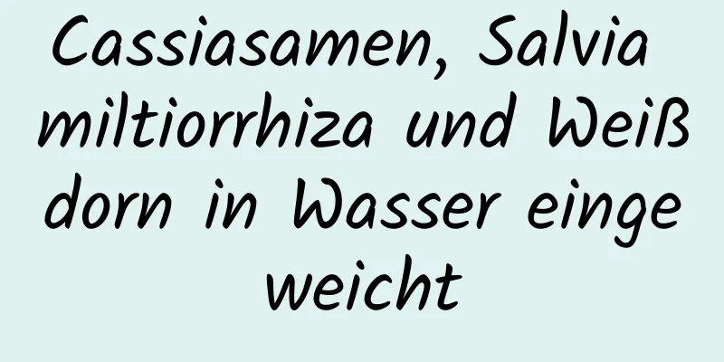 Cassiasamen, Salvia miltiorrhiza und Weißdorn in Wasser eingeweicht