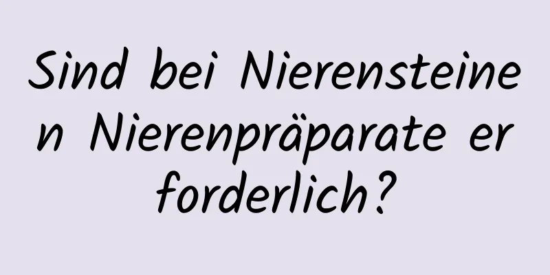 Sind bei Nierensteinen Nierenpräparate erforderlich?