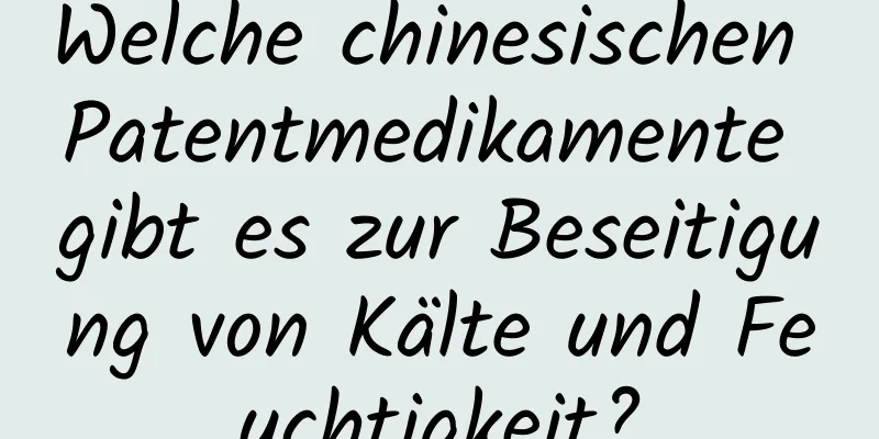 Welche chinesischen Patentmedikamente gibt es zur Beseitigung von Kälte und Feuchtigkeit?