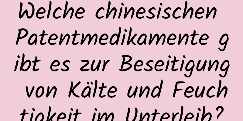 Welche chinesischen Patentmedikamente gibt es zur Beseitigung von Kälte und Feuchtigkeit im Unterleib?