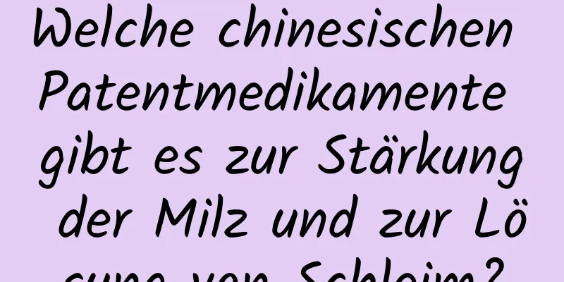 Welche chinesischen Patentmedikamente gibt es zur Stärkung der Milz und zur Lösung von Schleim?