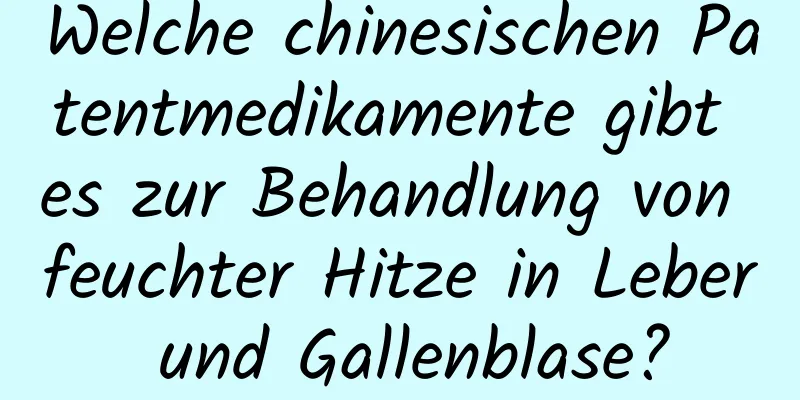 Welche chinesischen Patentmedikamente gibt es zur Behandlung von feuchter Hitze in Leber und Gallenblase?