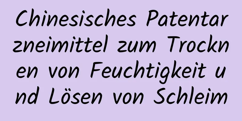 Chinesisches Patentarzneimittel zum Trocknen von Feuchtigkeit und Lösen von Schleim