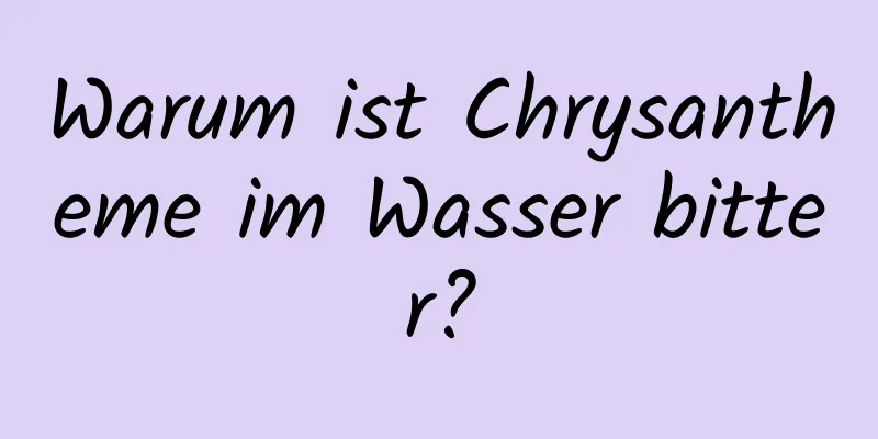 Warum ist Chrysantheme im Wasser bitter?