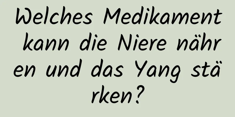 Welches Medikament kann die Niere nähren und das Yang stärken?