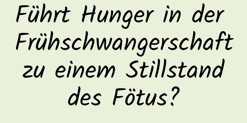 Führt Hunger in der Frühschwangerschaft zu einem Stillstand des Fötus?