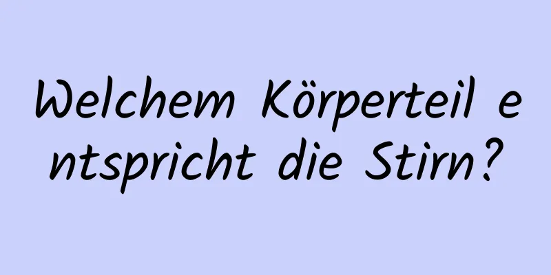 Welchem ​​Körperteil entspricht die Stirn?