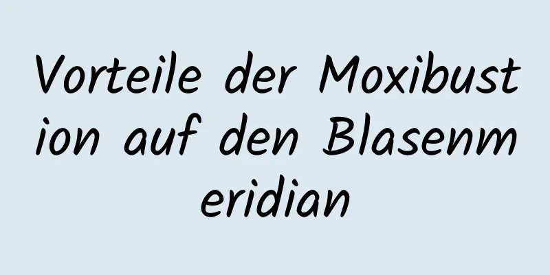 Vorteile der Moxibustion auf den Blasenmeridian