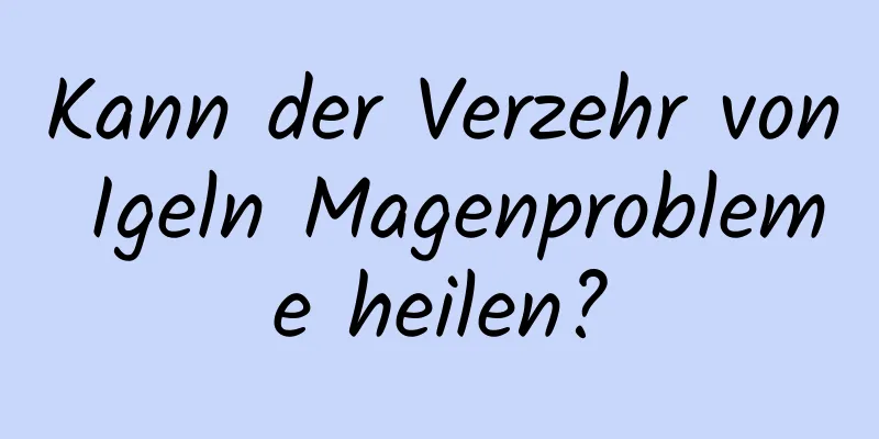 Kann der Verzehr von Igeln Magenprobleme heilen?