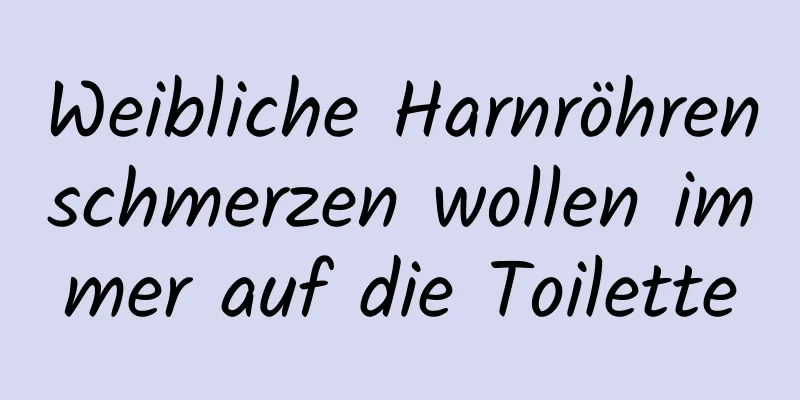 Weibliche Harnröhrenschmerzen wollen immer auf die Toilette