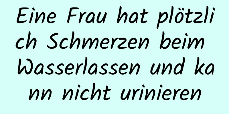 Eine Frau hat plötzlich Schmerzen beim Wasserlassen und kann nicht urinieren