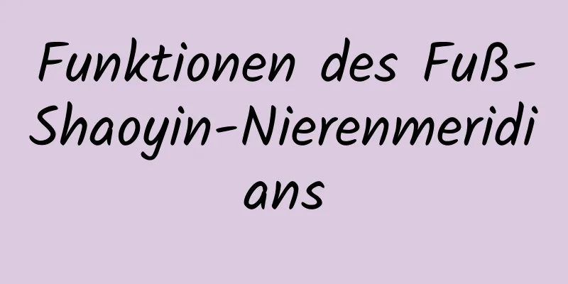 Funktionen des Fuß-Shaoyin-Nierenmeridians