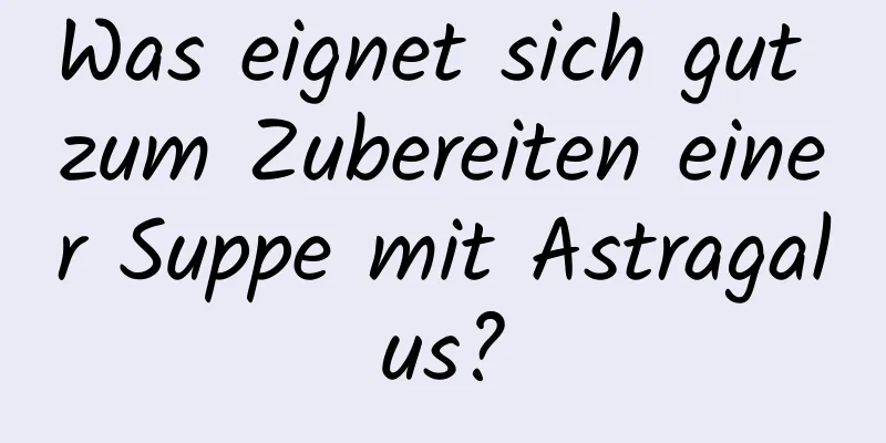 Was eignet sich gut zum Zubereiten einer Suppe mit Astragalus?