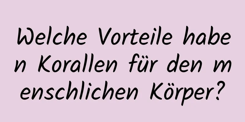 Welche Vorteile haben Korallen für den menschlichen Körper?