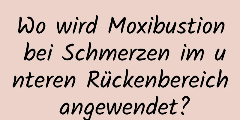 Wo wird Moxibustion bei Schmerzen im unteren Rückenbereich angewendet?