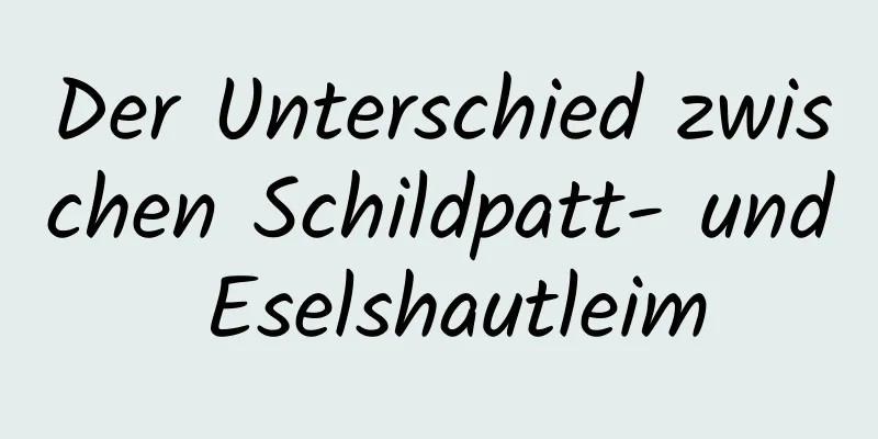 Der Unterschied zwischen Schildpatt- und Eselshautleim