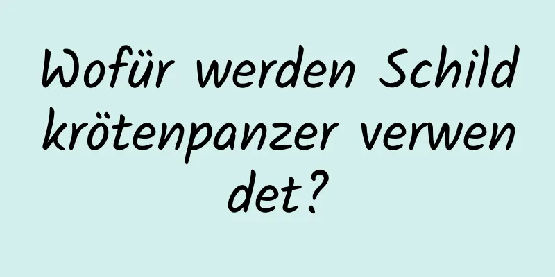 Wofür werden Schildkrötenpanzer verwendet?