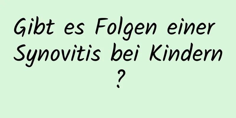 Gibt es Folgen einer Synovitis bei Kindern?