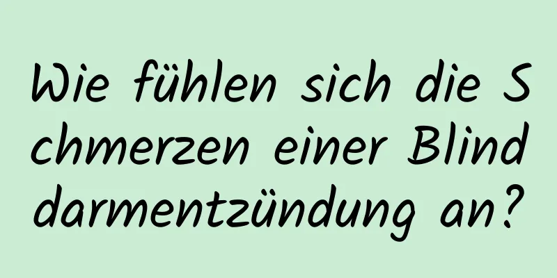 Wie fühlen sich die Schmerzen einer Blinddarmentzündung an?