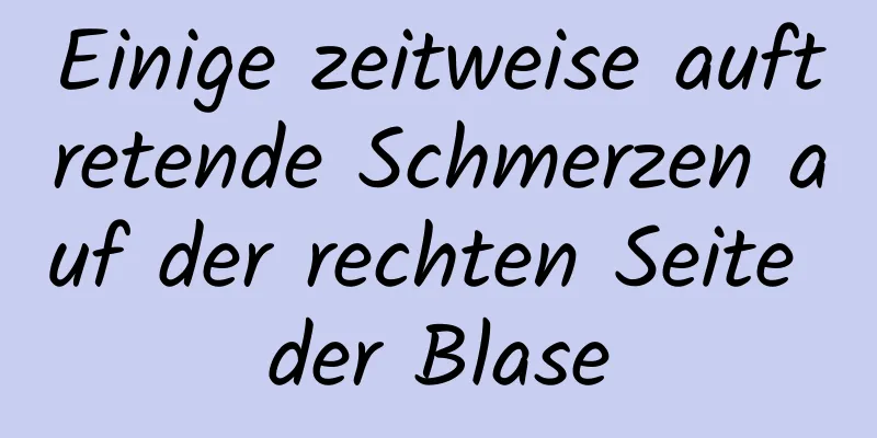 Einige zeitweise auftretende Schmerzen auf der rechten Seite der Blase