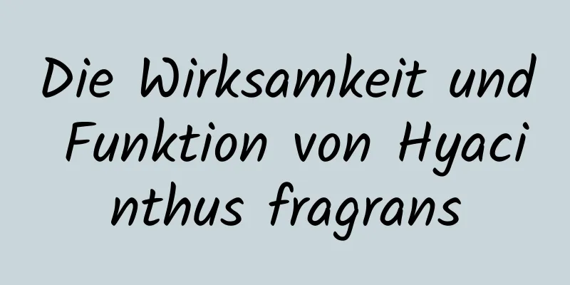 Die Wirksamkeit und Funktion von Hyacinthus fragrans