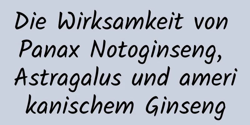 Die Wirksamkeit von Panax Notoginseng, Astragalus und amerikanischem Ginseng