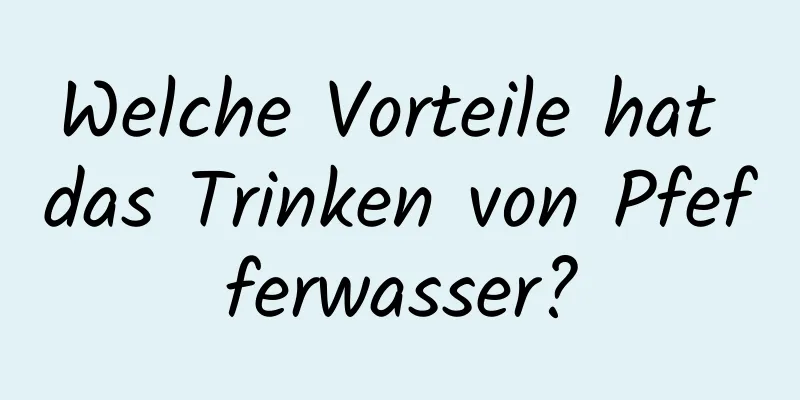 Welche Vorteile hat das Trinken von Pfefferwasser?