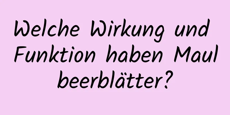 Welche Wirkung und Funktion haben Maulbeerblätter?