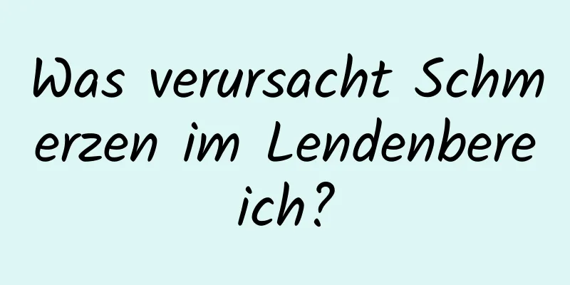 Was verursacht Schmerzen im Lendenbereich?