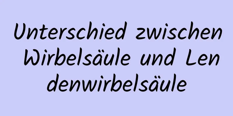 Unterschied zwischen Wirbelsäule und Lendenwirbelsäule