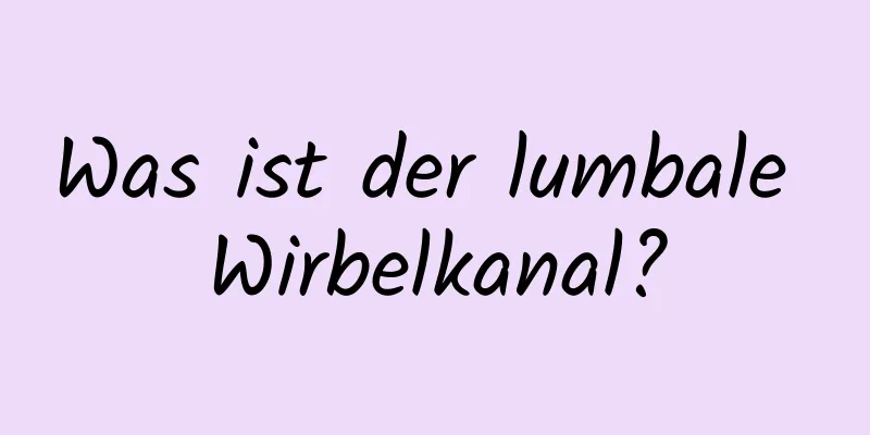 Was ist der lumbale Wirbelkanal?