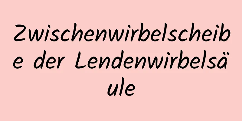 Zwischenwirbelscheibe der Lendenwirbelsäule