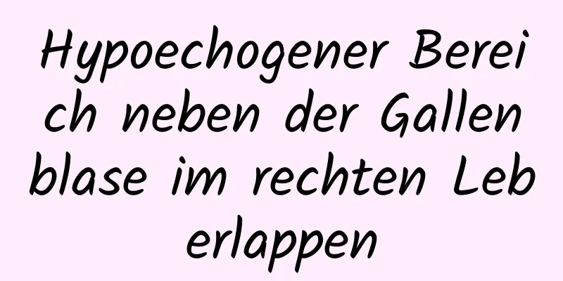 Hypoechogener Bereich neben der Gallenblase im rechten Leberlappen