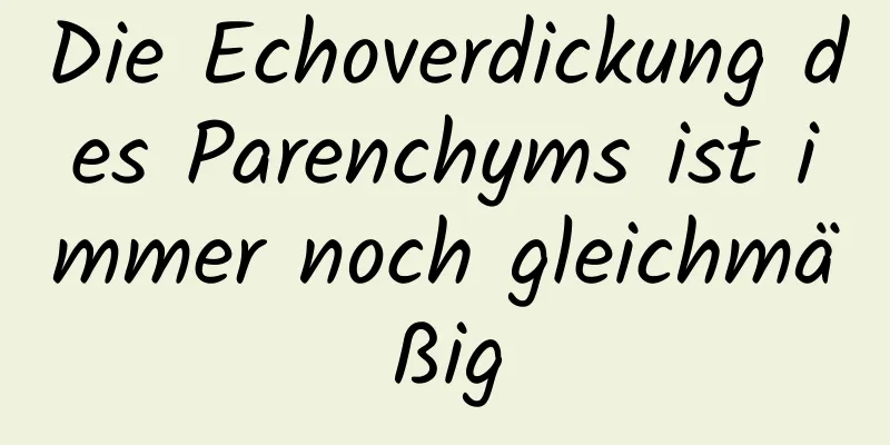 Die Echoverdickung des Parenchyms ist immer noch gleichmäßig