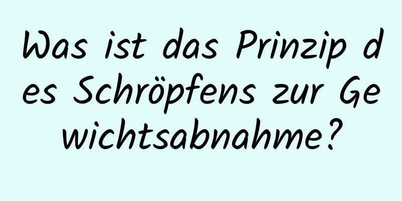 Was ist das Prinzip des Schröpfens zur Gewichtsabnahme?