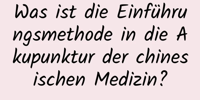 Was ist die Einführungsmethode in die Akupunktur der chinesischen Medizin?