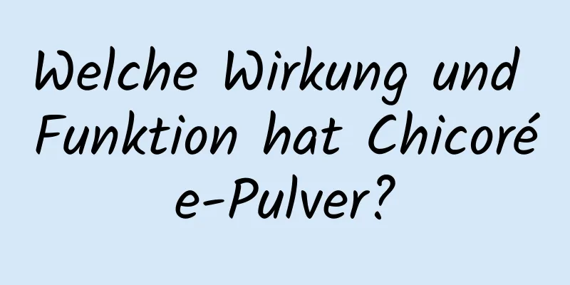 Welche Wirkung und Funktion hat Chicorée-Pulver?