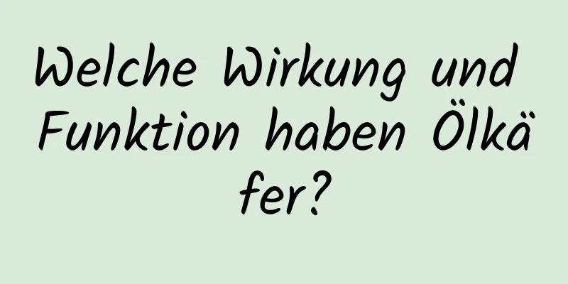 Welche Wirkung und Funktion haben Ölkäfer?