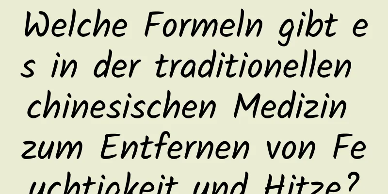 Welche Formeln gibt es in der traditionellen chinesischen Medizin zum Entfernen von Feuchtigkeit und Hitze?